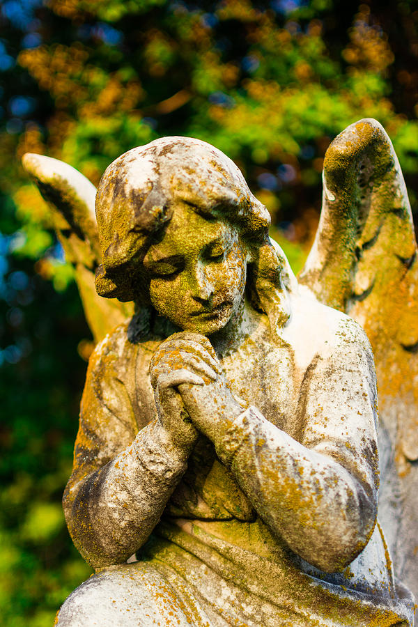 Memphis Elmwood Cemetery - Praying Angel Photograph by Jon Woodhams
