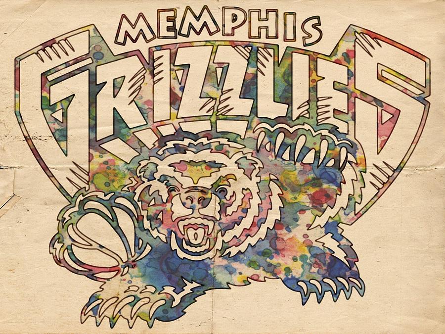 Memphis Grizzlies Poster Vintage Painting by Florian Rodarte