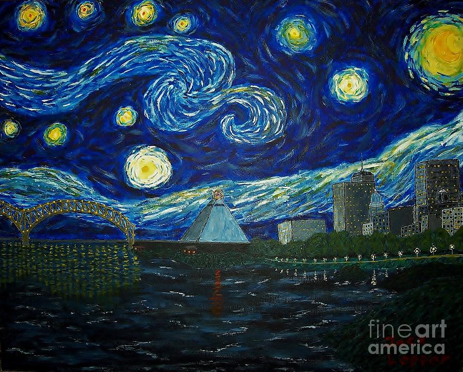 Dedication To Van Gogh Memphis Starry Night Painting