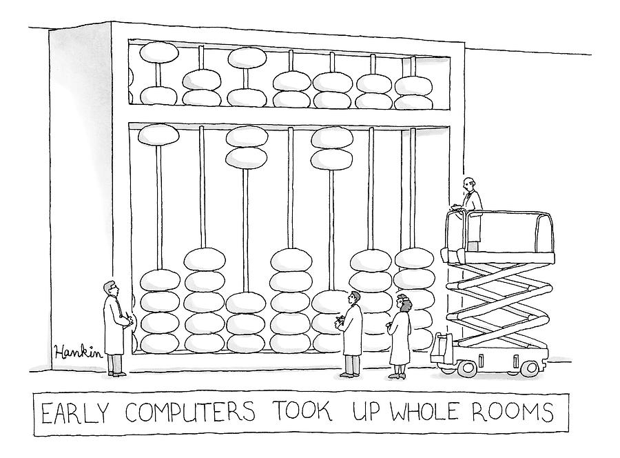 Early Computers Took up Whole Rooms Drawing by Charlie Hankin