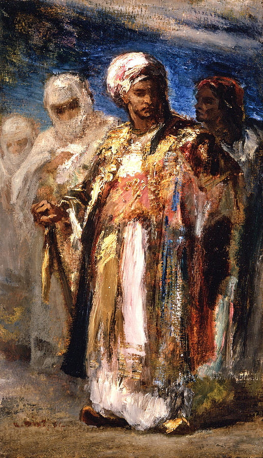 Men in Oriental Costumes Painting by Narcisse-Virgile Diaz de la Pena