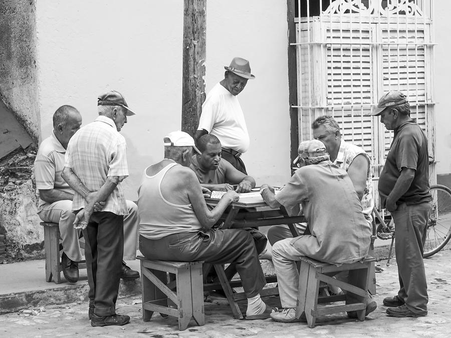 MEN PLAY STREET DOMINOES CUBA Image Art Photograph by Jo Ann Tomaselli
