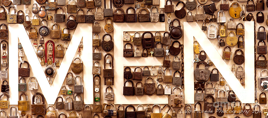 Men Vintage PadLocks Sign Photograph by Artist and Photographer Laura Wrede