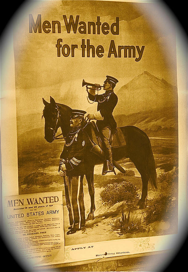 Men wanted for the army poster no date ghost town South Pass city wyoming 1971 vignetted toned 2008 Photograph by David Lee Guss