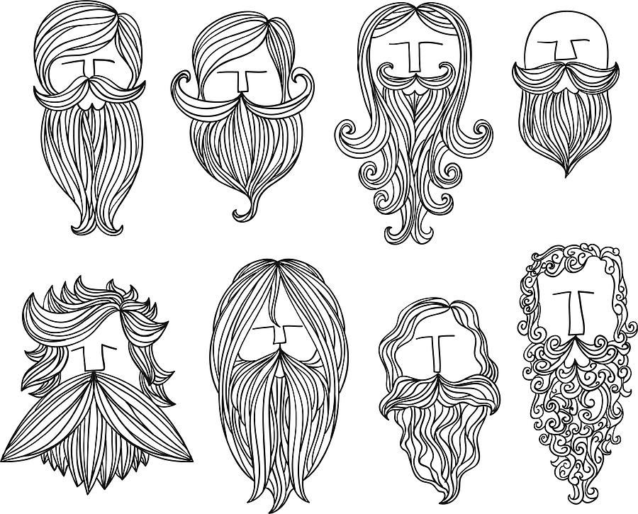 Men with different style of mustache Drawing by LokFung