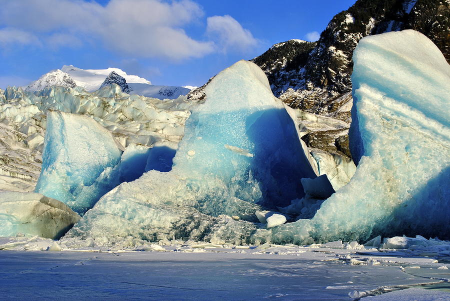 Mendenhall Icebergs Photograph by Cathy Mahnke
