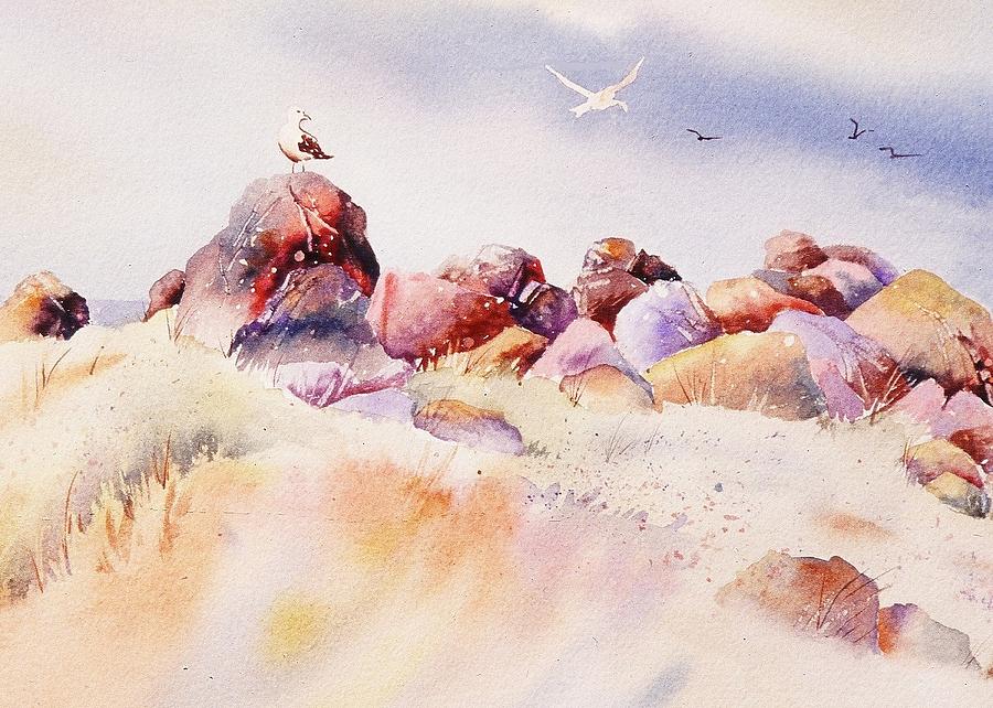 Landscape Painting - Mendocino Birds by John Svenson