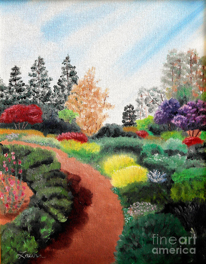 Mendocino Botanical Gardens Painting by Laura Iverson