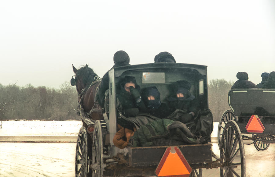 Mennonites on the way home Photograph by Nick Mares