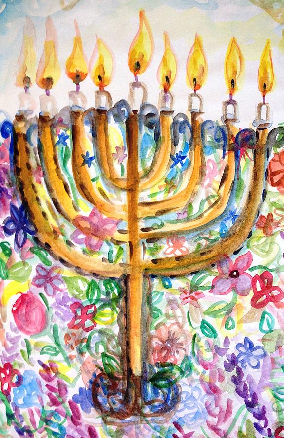 Menorah Painting by Chava Sarah