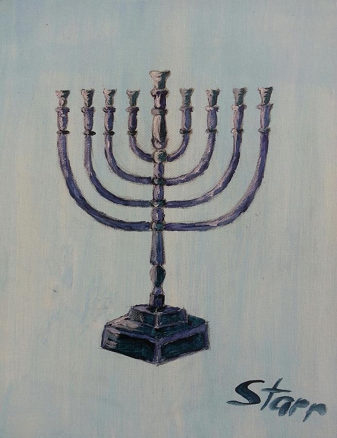 Hanukkah Painting - Menorah by Irving Starr