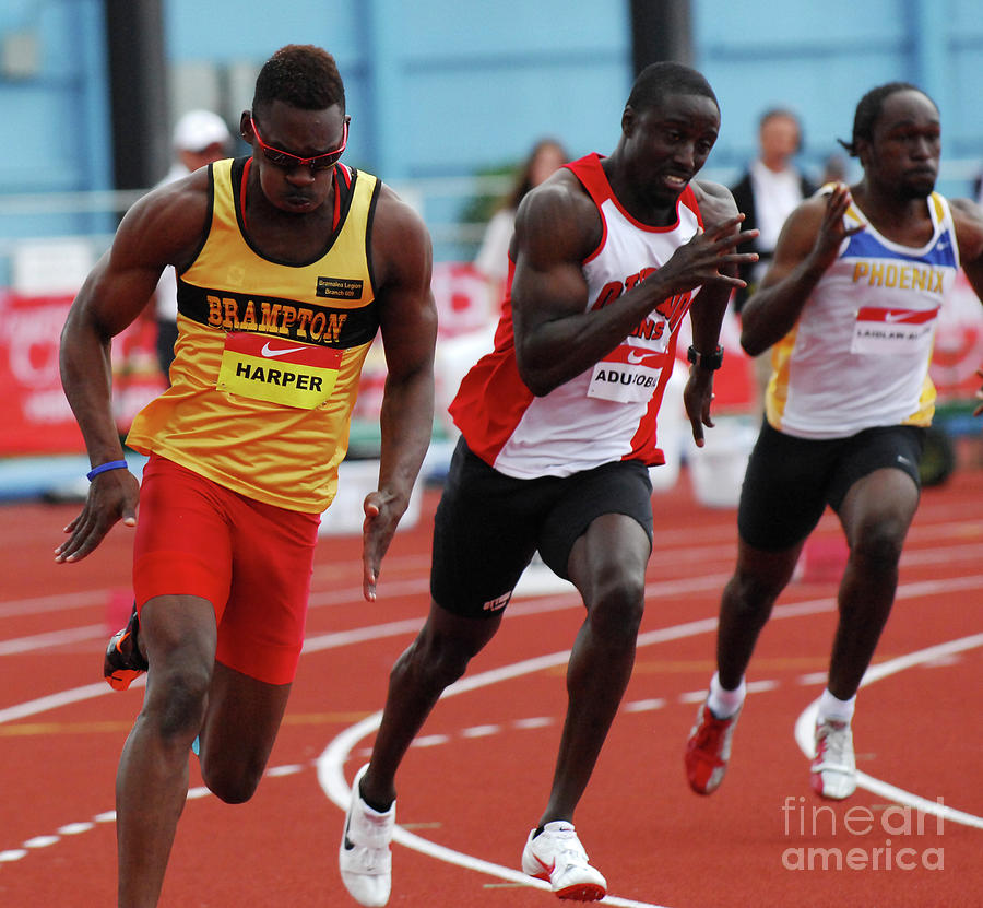 Track Photograph - Mens 200 Meter by Bob Christopher Track Photograph - Mens 200 Meter by Bob Christopher
