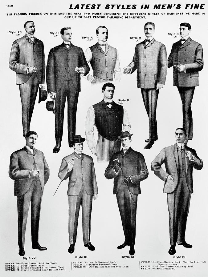 Mens Fashion, 1902 Drawing by Granger