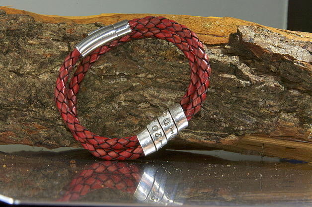 Initials Bracelet for Men  Custom Leather Cuff for Him  AllForMen
