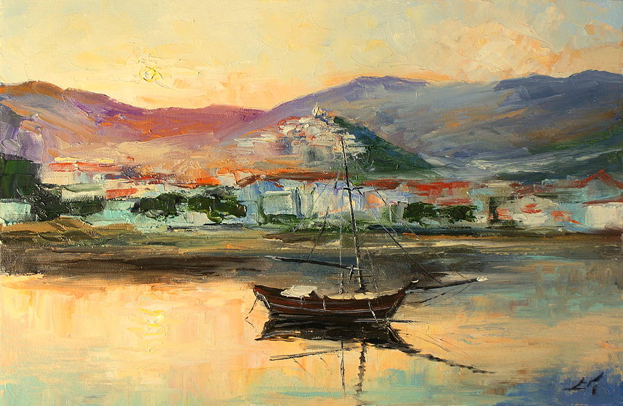 Mentone harbour Painting by Luke Karcz