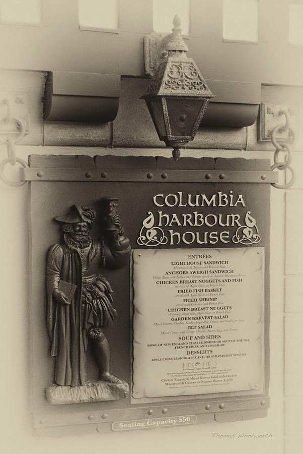 Castle Photograph - Menu Columbia Harbour House WDW in Heirloom by Thomas Woolworth