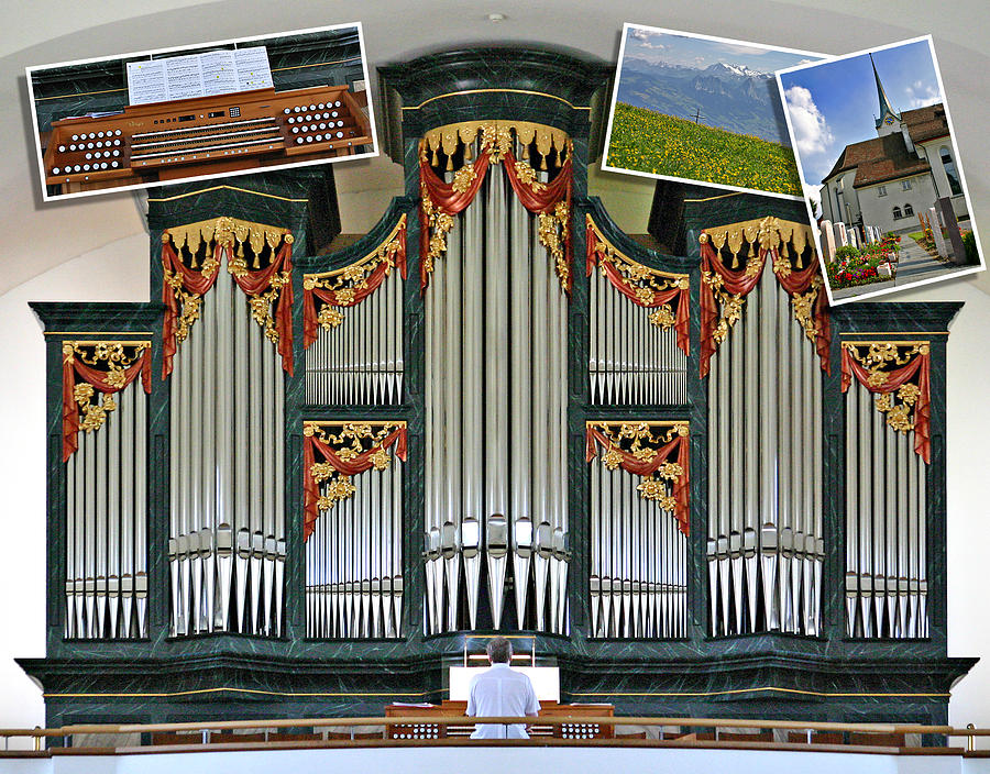 Music Photograph - Menzingen organ montage by Jenny Setchell