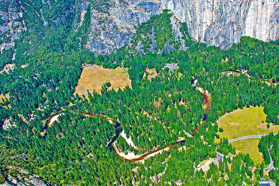 Merced River in Yosemite Valley From Glacier Point in Yosemite National Park-California Photograph by Ruth Hager