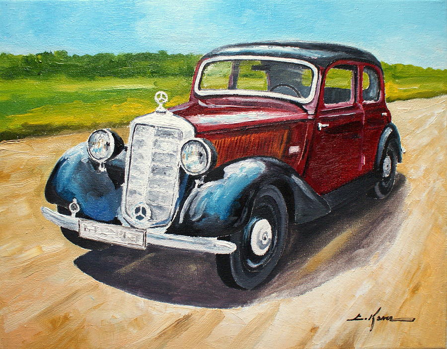 Vintage Painting - Mercedes 170 v by Luke Karcz