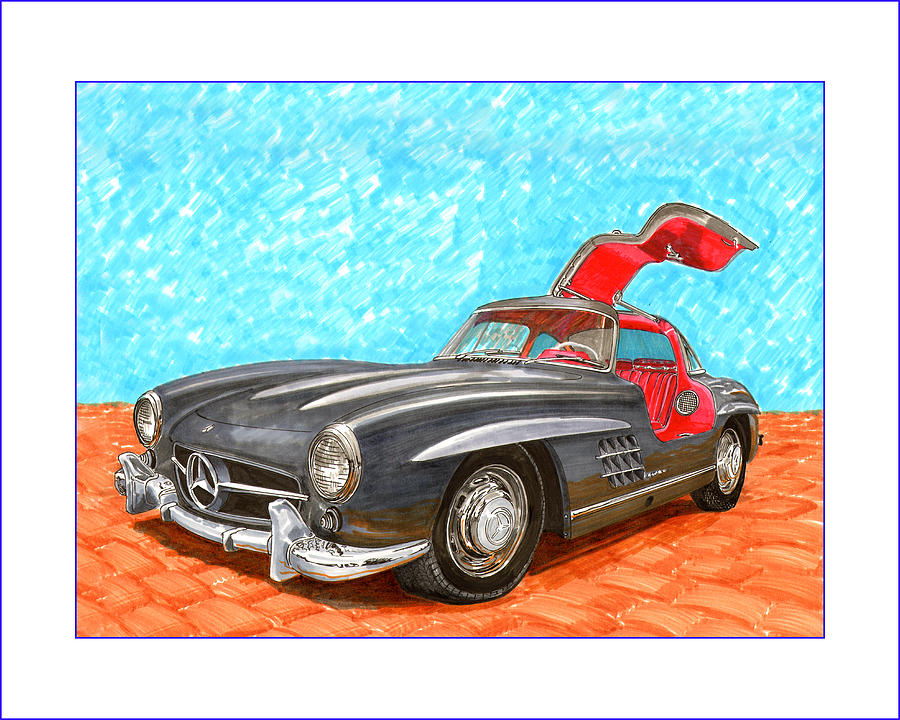 Mercedes  Benz 300 S L Gull Wing Painting by Jack Pumphrey