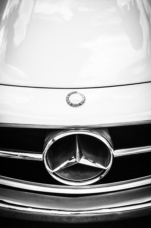 Mercedes-Benz Grille Emblem -0230bw Photograph by Jill Reger