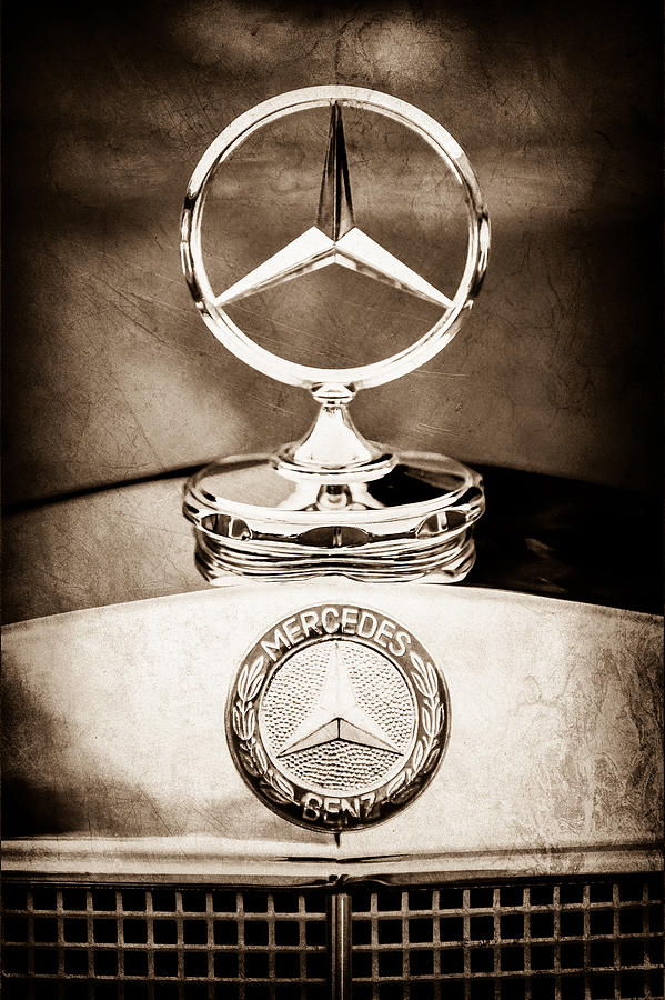 Car Photograph - Mercedes-Benz Hood Ornament - Emblem by Jill Reger