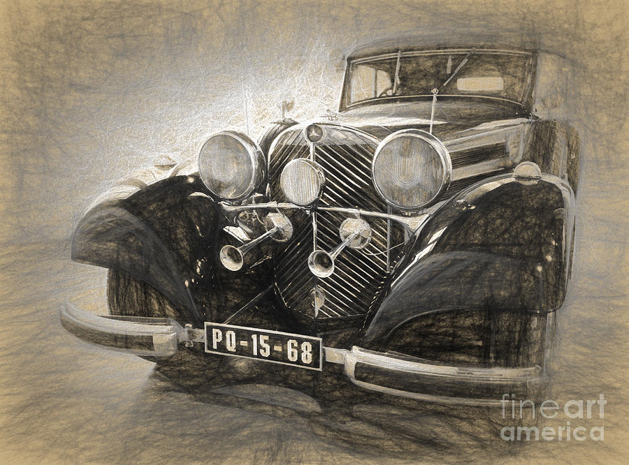 Mercedes Benz vintage Digital Art by Perry Van Munster