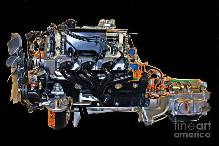 Mercedes Engine Painting Photograph by Tom Griffithe