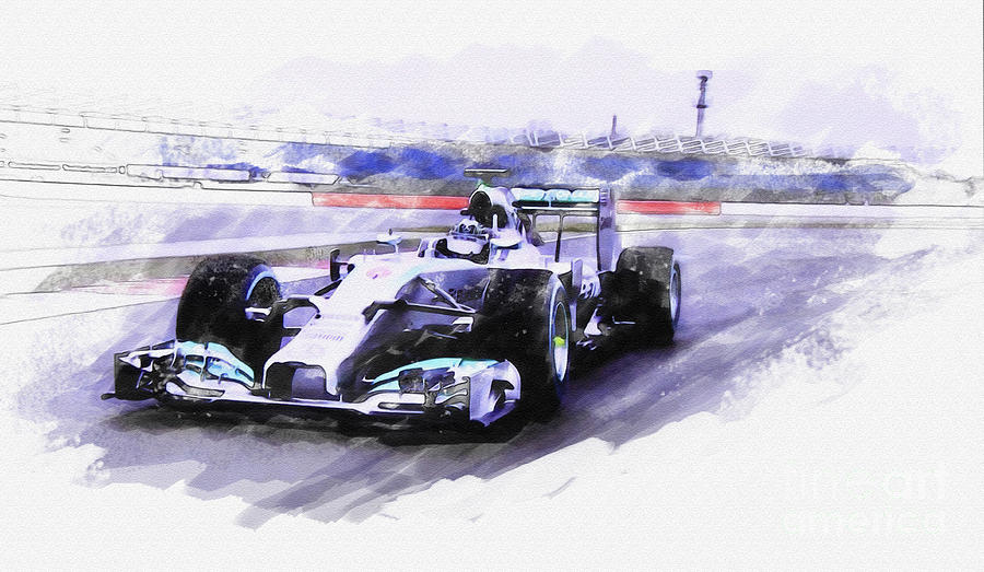 Mercedes F1 W05 Digital Art by Roger Lighterness