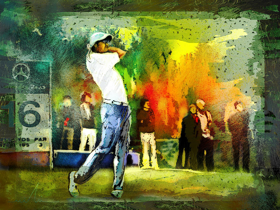 Mercedes Golf Madness Painting by Miki De Goodaboom