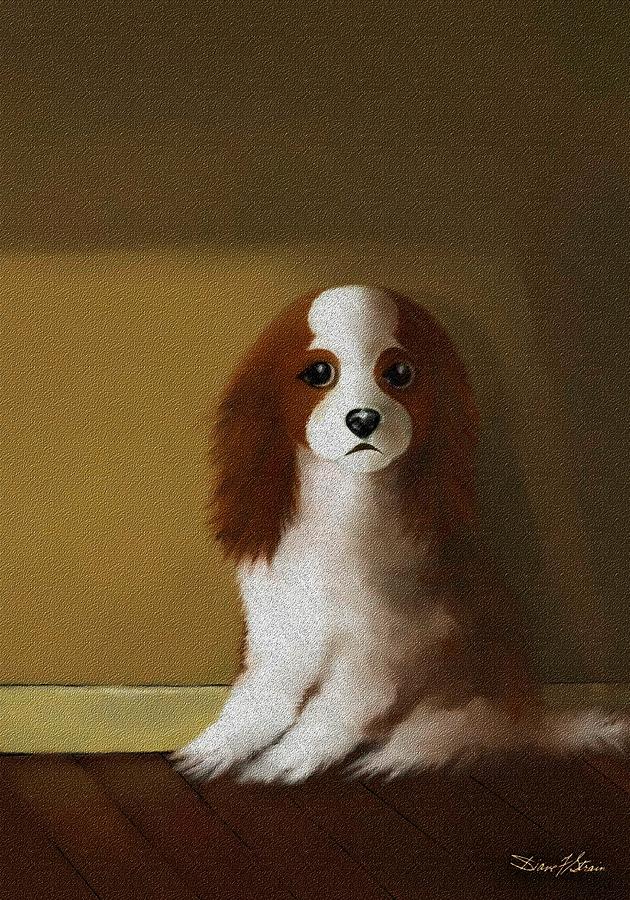 Mercedes - Our Cavalier King Charles Spaniel  No. 3 Painting by Diane Strain