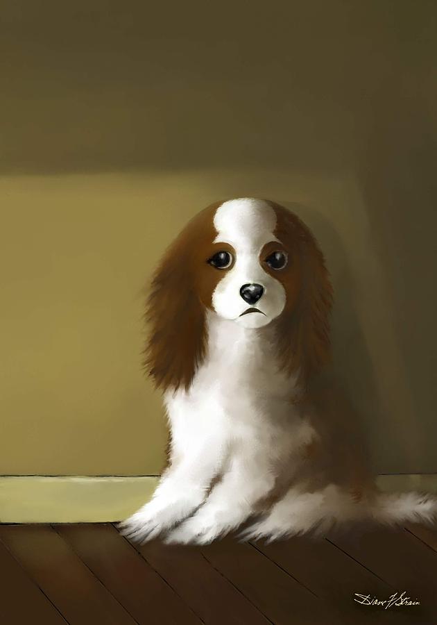 Mercedes - Our Cavalier King Charles Spaniel  No. 4 Painting by Diane Strain