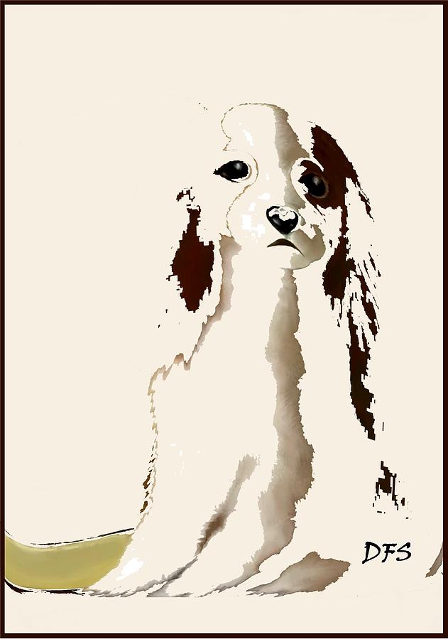 Mercedes  - Our Cavalier King Charles Spaniel  No. 9 Painting by Diane Strain