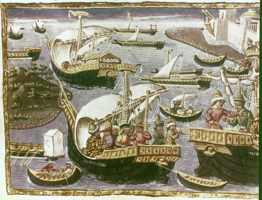 Merchant Ships, C1465 Painting by Granger