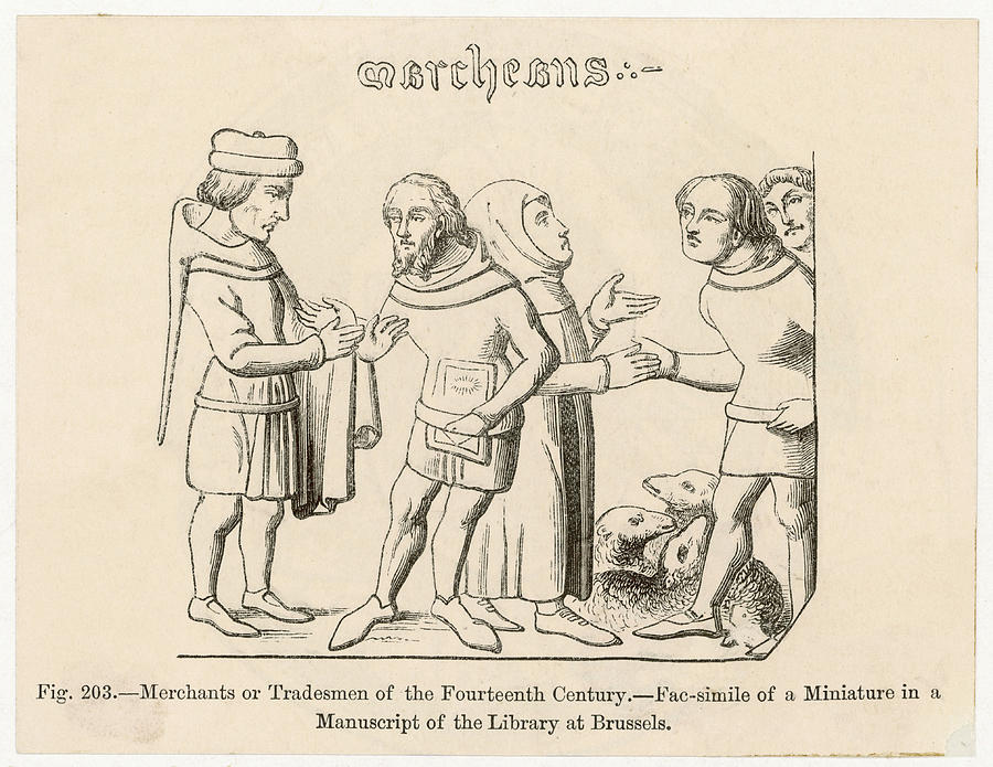 Merchants And Tradesmen Date Drawing by Mary Evans Picture Library