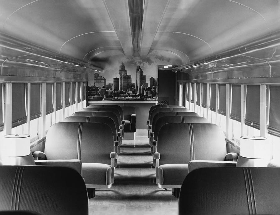 Detroit Photograph - Mercury Train Coach Interior by Underwood Archives