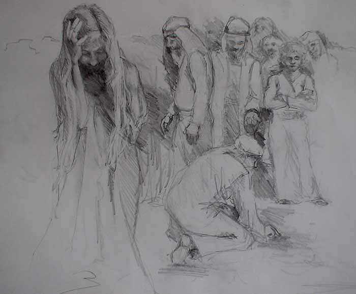 Mercy Sketch Drawing by Jani Freimann