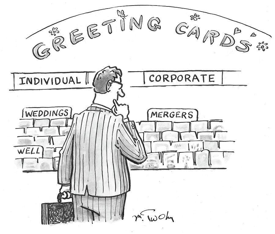 Mergers Drawing by Mike Twohy