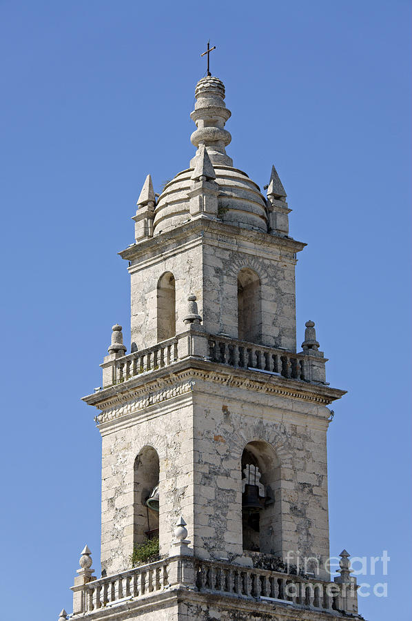 MERIDA CATHEDRAL BELL TOWER Mexico Photograph by John  Mitchell