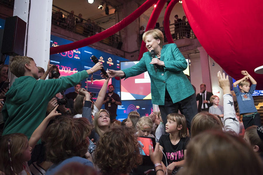 Merkel Holds Childrens Press Conference At CDU Election Program House Photograph by Steffi Loos Merkel Holds Childrens Press Conference At CDU Election Program House Photograph by Steffi Loos