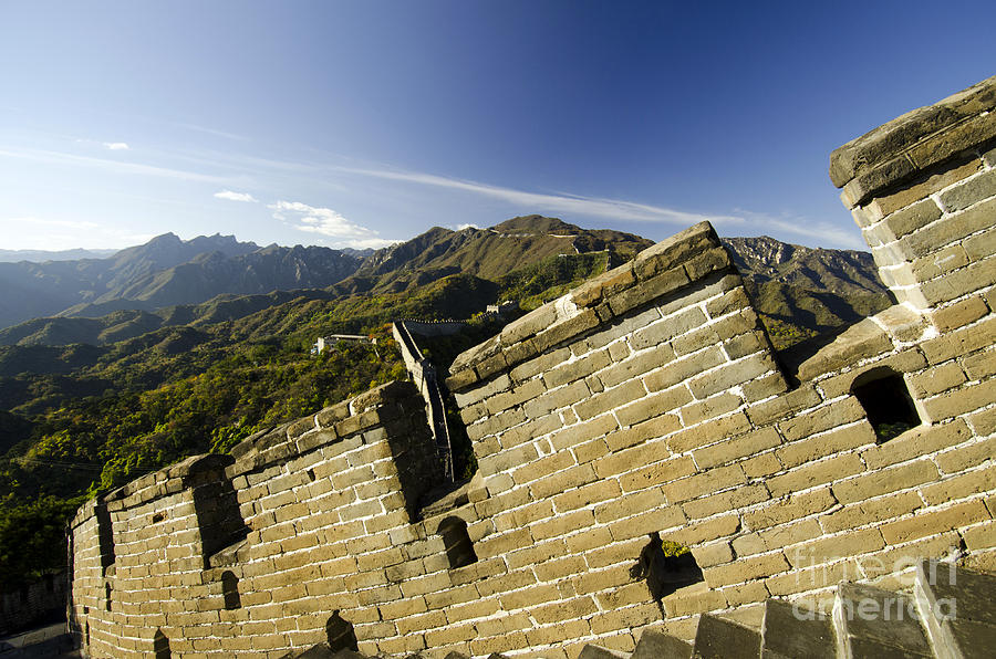 Chinese Mountains Photograph - Merlon View at the Great Wall 1046 by Terri Winkler