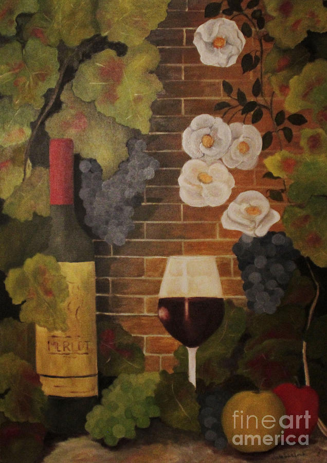 Merlot for the love of Wine Painting by John Stuart Webbstock