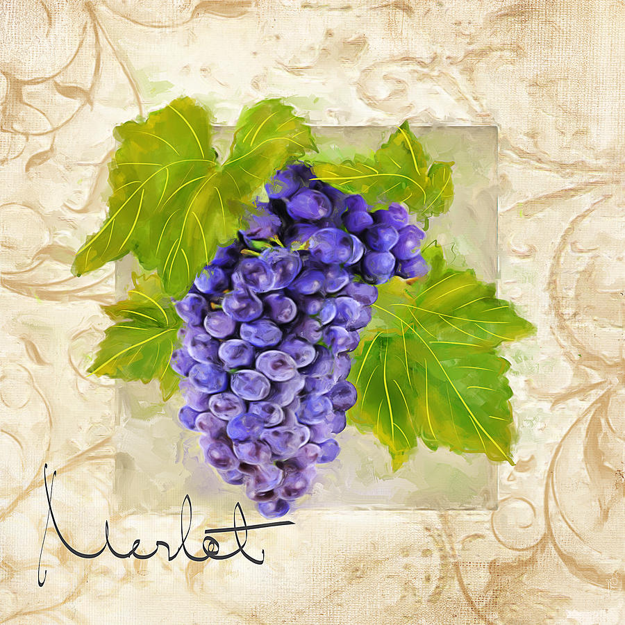 Wine Painting - Merlot by Lourry Legarde