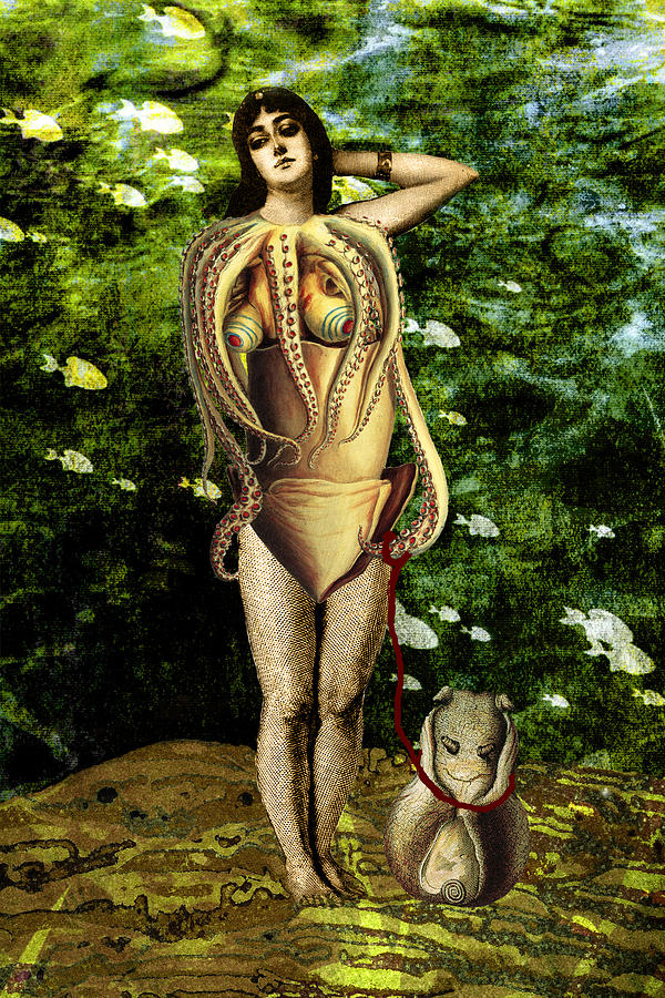Mermaid and Her Pet Digital Art by Lisa Yount