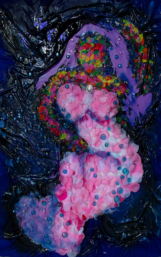 Textured Abstract Mixed Media - Mermaid by Angela Stout