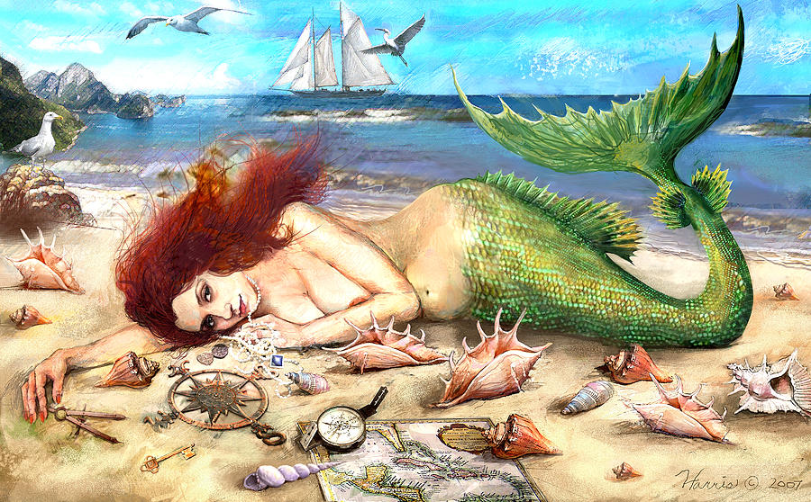 Mermaid Digital Art by Frank Harris