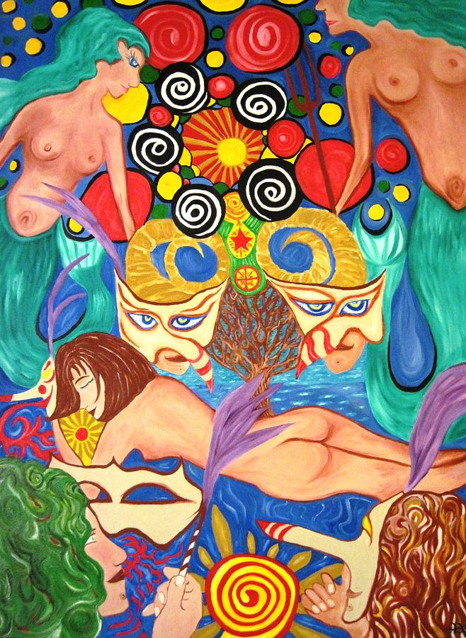 Mermaid Painting - Mermaid Masquerade by Alfredo Dane Llana