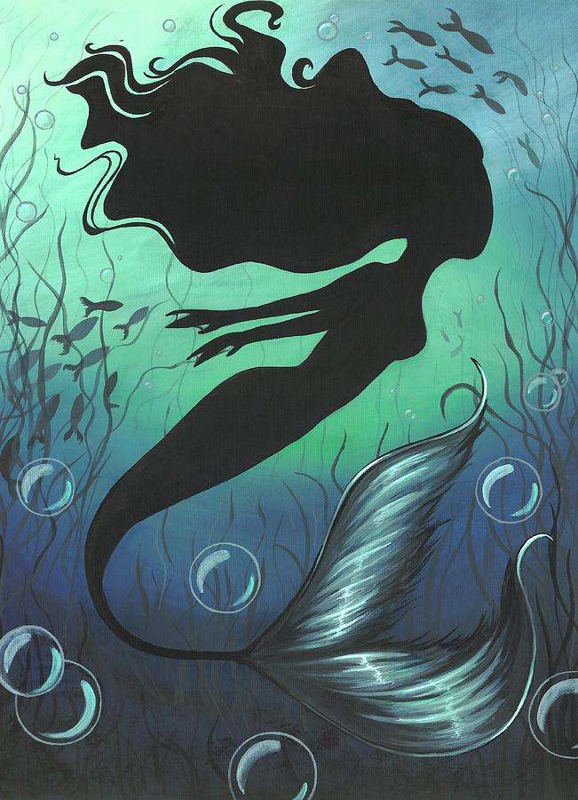 Mermaid Of The Deep Sea Painting by Elaina  Wagner