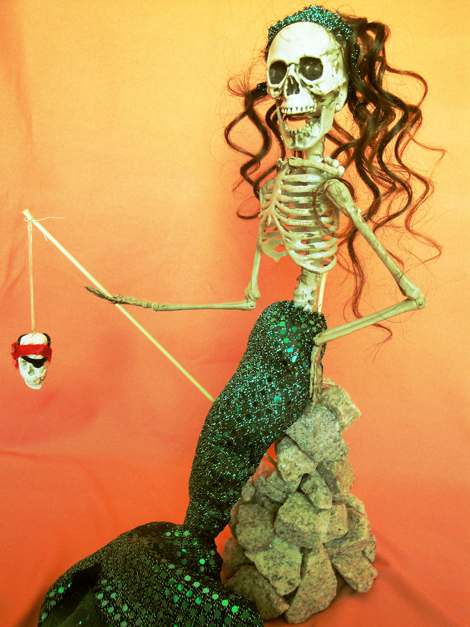 Mermaid Painting - Mermaid on the Rocks by Sandra Lewis
