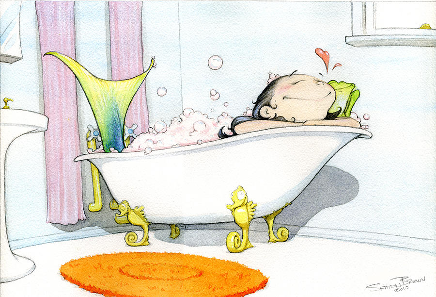 bubble bathtub drawing